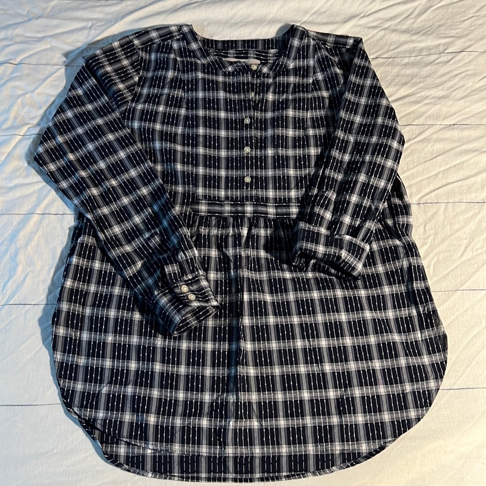BNWT Loft Plaid Blouse